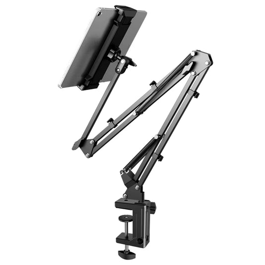 Universal Tabblet Stand Clip Lazy Bracket Flexible Articulating Aluminum Arm Phone Mount Holder for Ipad Pro All 4"-12.9" Device